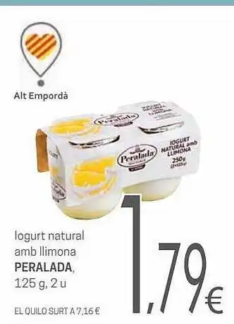 SPAR Iogurte natural amb llimona peralada oferta