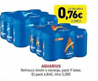 Hiperber Aquarius refresco limón o naranja oferta
