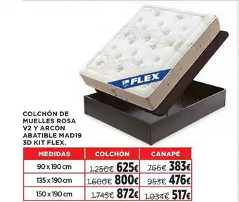 Hipercor Colchón De Muelles Rosa V2 Y Arcón Abatible Mad19 3d Kit Flex oferta