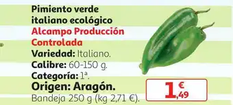 Alcampo Pimiento Verde Italiano Ecológico oferta