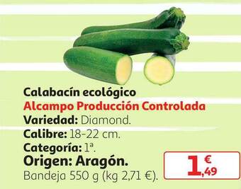 Alcampo Calabacín Ecológico oferta
