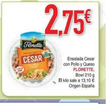 Masymas Florette Ensalada Cesar Con Pollo Y Queso Bowl oferta