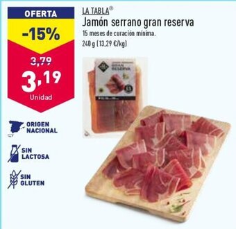 ALDI Jamón Serrano Gran Reserva oferta