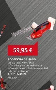Coferdroza Wwwwwwww 59,95 € podadora de mano ge-cg 18 li a batería - cuchillas para césped y setos -cambio de cuchillas sin necesidad oferta
