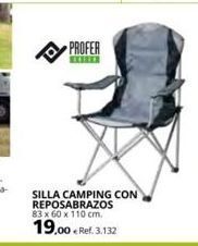 Coferdroza Profer silla camping con reposabrazos 83 x 60 x 110 cm. 19,00 € ref.3.132 oferta