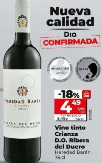 Dia Vino Tinto Crianza D.O. Ribera Del Duero oferta
