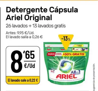 AhorraMas Detergente Cápsula Ariel Original oferta