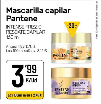 AhorraMas Mascarilla Capilar Pantene 160ml oferta