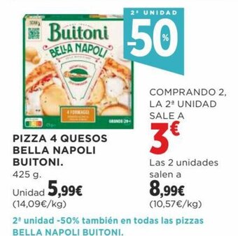 Supercor Pizza 4 Quesos Bella Napoli Buitoni oferta
