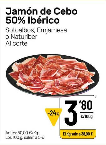 AhorraMas Jamón De Cebo 50% Ibérico oferta