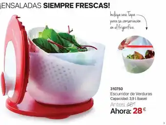 Tupperware 310750 Escurridos De Verduras oferta