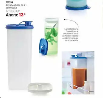 Tupperware 310754 Jarra Modular De 2 L Con Rejilla oferta