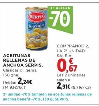 Supercor Aceitunas Rellenas de Anchoa Serpis oferta
