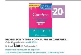 Supercor Protector íntimo Normal Fresh Carefree oferta