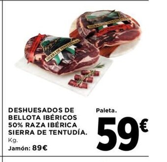 Hipercor Deshuesados de Bellota Ibéricos 50% Raza Ibérica Sierra de Tentudía oferta
