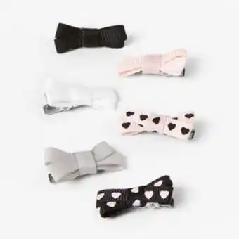 Claire's Claire's club heart polka dot hair bow clips - 6 pack oferta