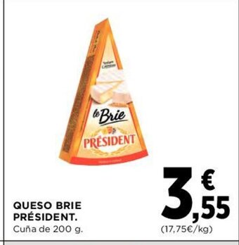 Hipercor Queso Brie Président oferta