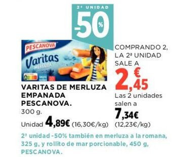 Hipercor Varitas de Merluza Empanada Pescanova oferta