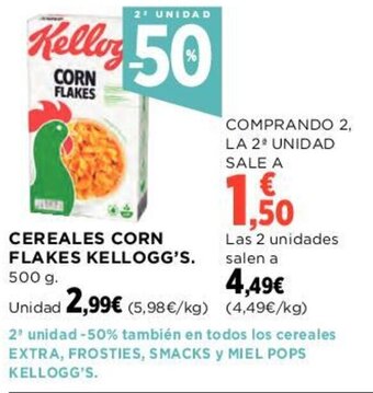 Hipercor Cereales Corn Flakes Kellogg's oferta