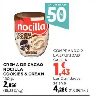 Hipercor Crema de Cacao Nocilla Cookies & Cream oferta