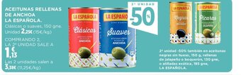 Hipercor Aceitunas Rellenas de Anchoa La Española oferta