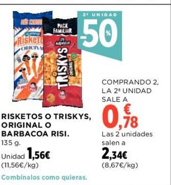 Hipercor Risketos o Triskys Original o Barbacoa Risi oferta