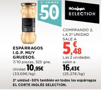 Hipercor Espárragos I.G.P. Muy Gruesos oferta