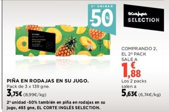 Hipercor Piña en Rodajas en su Jugo oferta