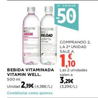 Hipercor Bebida Vitaminada Vitamin Well oferta