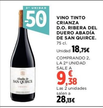 Hipercor Vino Tinto Crianza D.O. Ribera Del Duero Abadía De San Quirce oferta