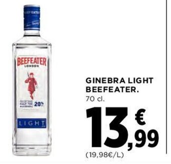 Hipercor Ginebra Light Beefeater oferta