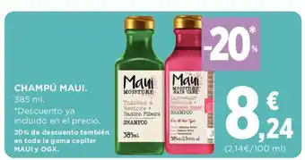 Hipercor Champú Maui oferta