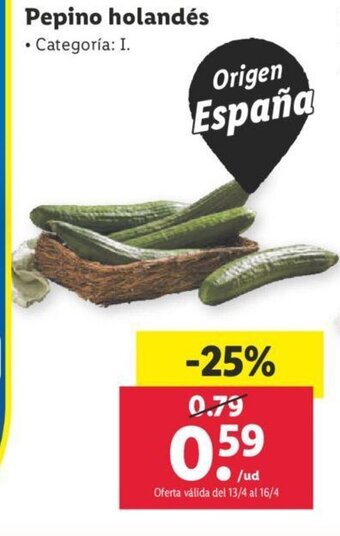 Lidl Pepino Holandés oferta