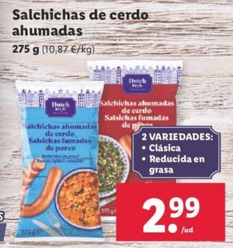 Lidl Salchichas de Cerdo Ahumadas oferta