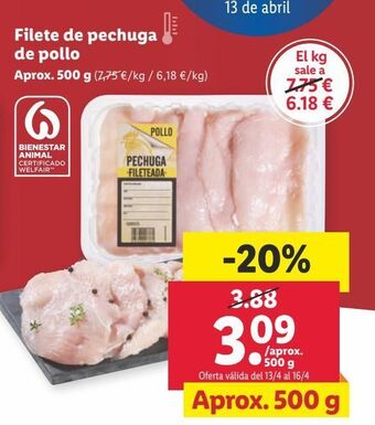 Lidl Pechuga de pollo oferta