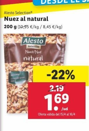 Lidl Nueces alesto oferta