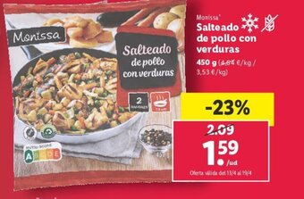 Lidl Monissa Salteado de Pollo con Verduras oferta