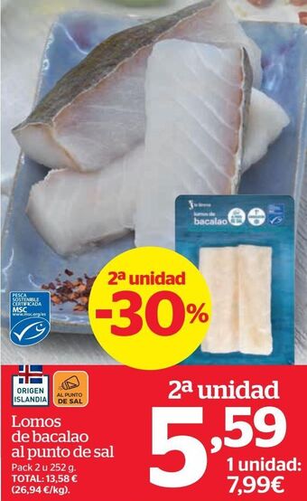 La Sirena Lomos de bacalao oferta