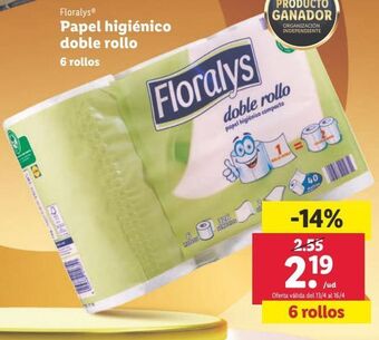 Lidl Papel higiénico floralys oferta