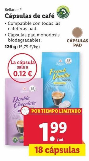 Lidl Cápsulas de café bellarom oferta