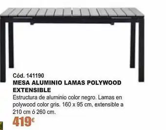 Ferrcash Mesa aluminio lamas polywood extensible oferta