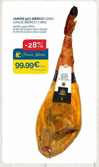 Cash Ecofamilia Jamón 50% ibérico cebo linaje iberico oferta