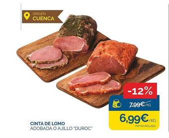 Cash Ecofamilia Cinta de lomo adobada o ajillo duroc oferta