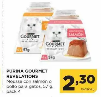 Alimerka Purina gourmet revelations mousse con salmón o pollo para gatos oferta