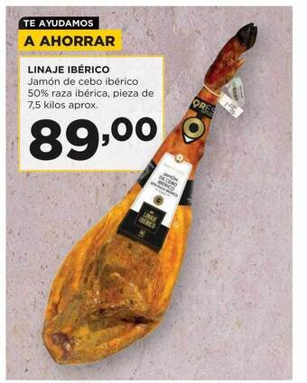 Alimerka Linaje ibérico jamón de cebo ibérico 50% raza ibérica oferta