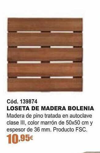 Ferrcash Loseta de madera bolenia oferta