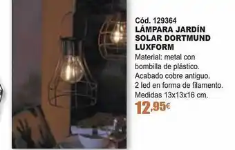 Ferrcash Lámpara jardin solar dortmund luxform oferta