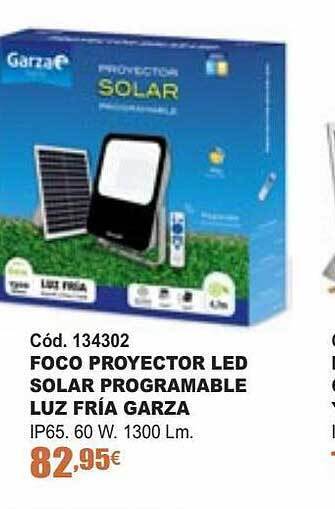 Ferrcash Foco proyector led solar programable luz fria garza oferta