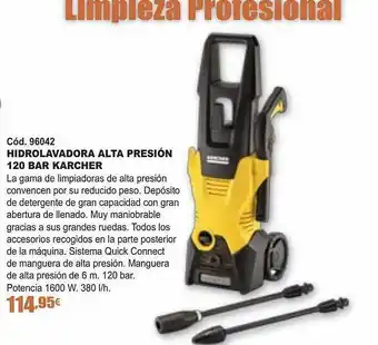 Ferrcash Hidrolavadora alta presión 120 bar karcher oferta