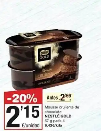 SPAR Mousse crujiente de chocolate nestlé gold oferta
